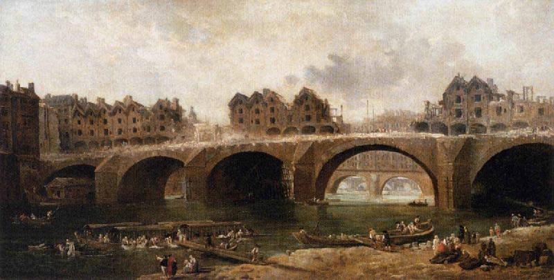 Hubert Robert Demolition of the Houses on the Pont Notre Dame in 1786 Germany oil painting art
